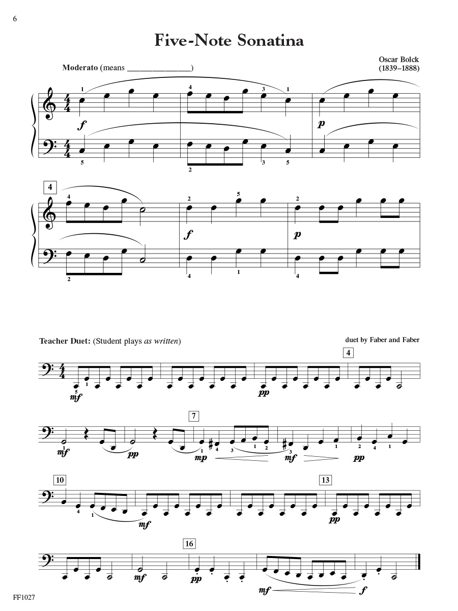 Faber Piano Adventures Preparatory Piano Literature noty