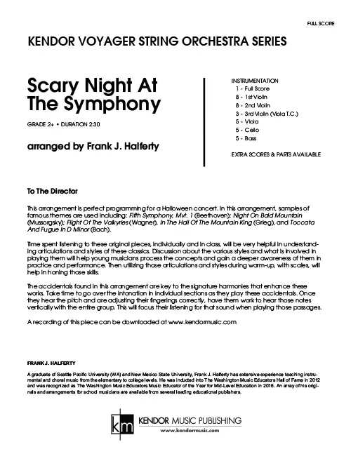 Kendor Music Scary Night At The Symphony halloween noty
