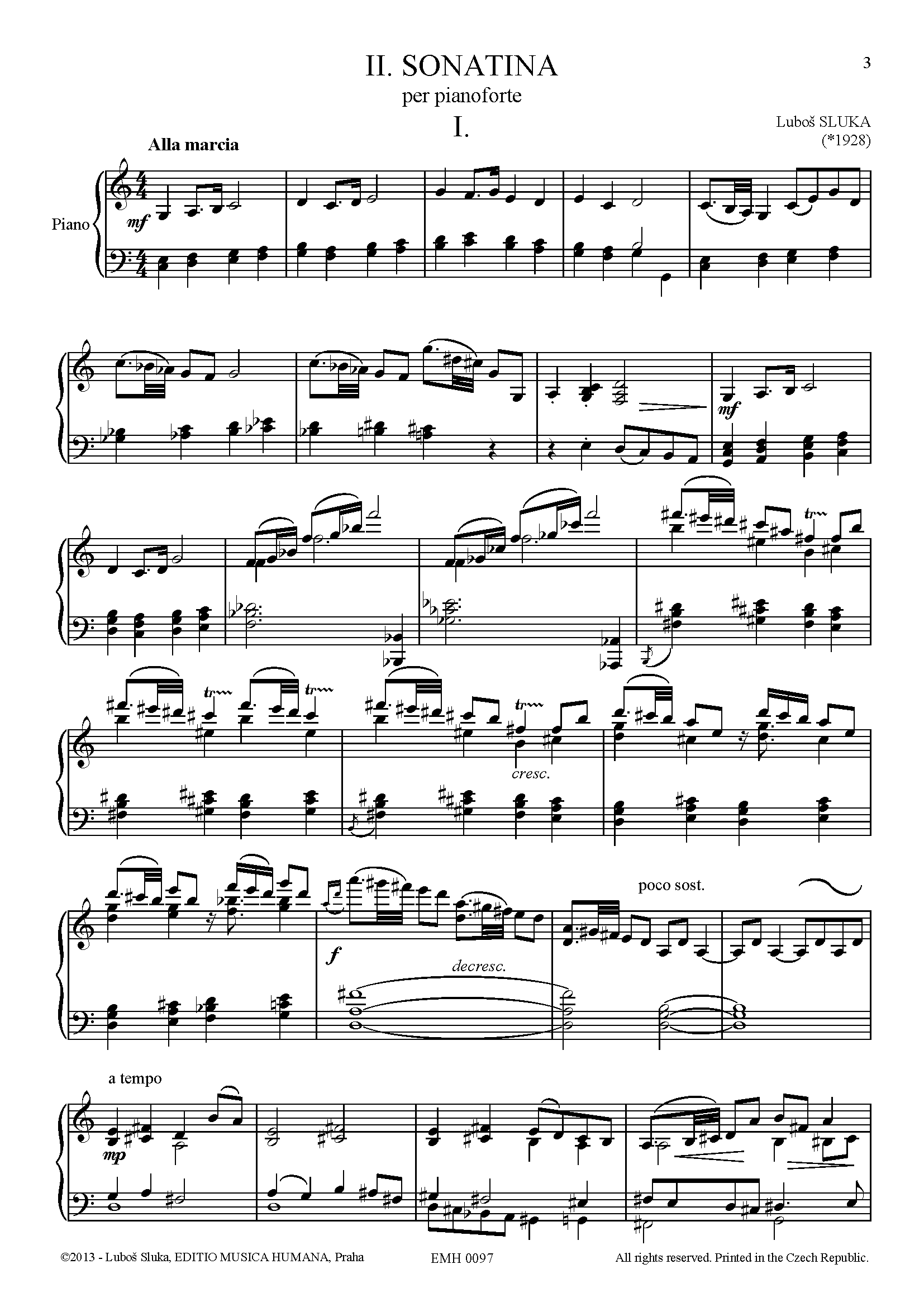 Editio Musica Humana II. Sonatina noty pro klavír 16 stran