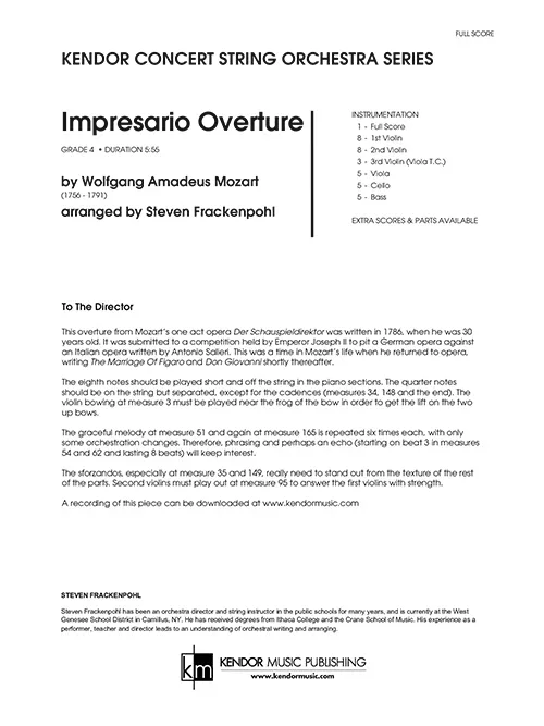 Kendor Music Impresario Overture partitura grade 4
