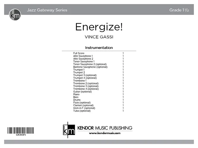 Kendor Music Energize! partitura pro jazz rock orchestr