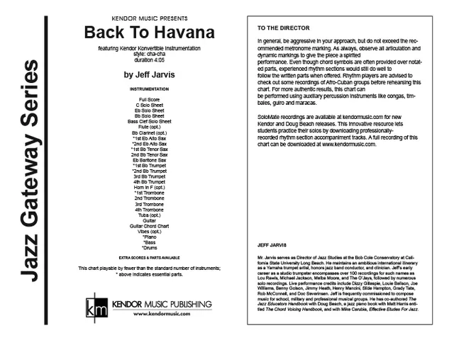 Kendor Music Back To Havana partitura cha-cha 4:05