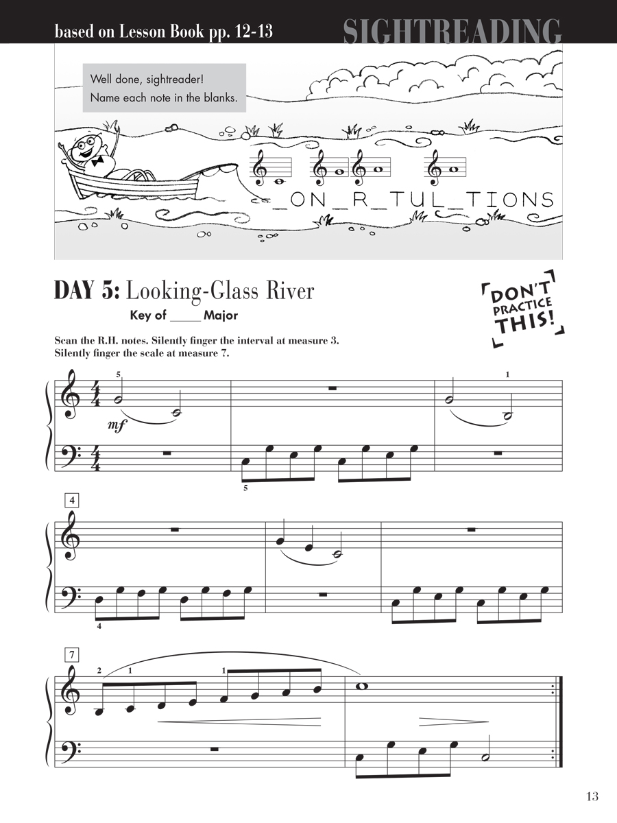 Faber Piano Adventures Level 3A Sightreading Book noty