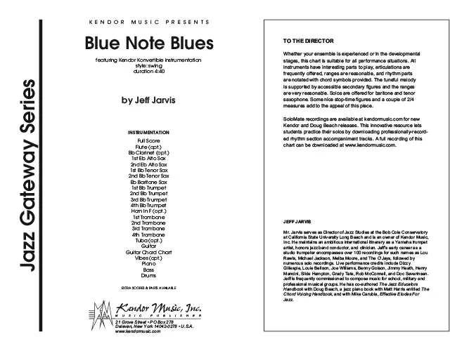 Kendor Music Blue Note Blues partitura full score swing