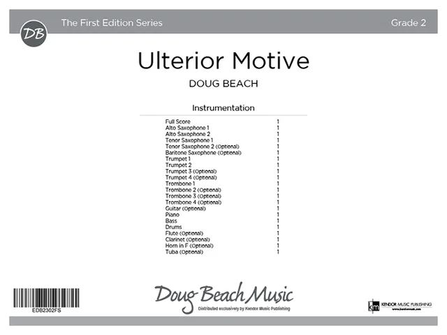 Kendor Ulterior Motive partitura swing pro mladý big band