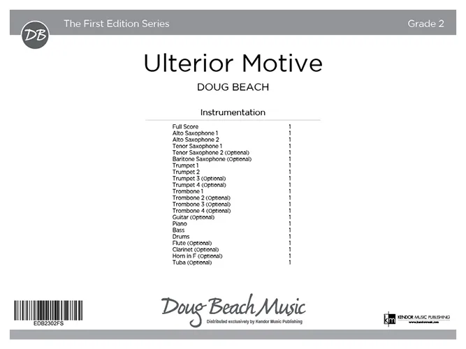 Kendor Ulterior Motive partitura swing pro mladý big band