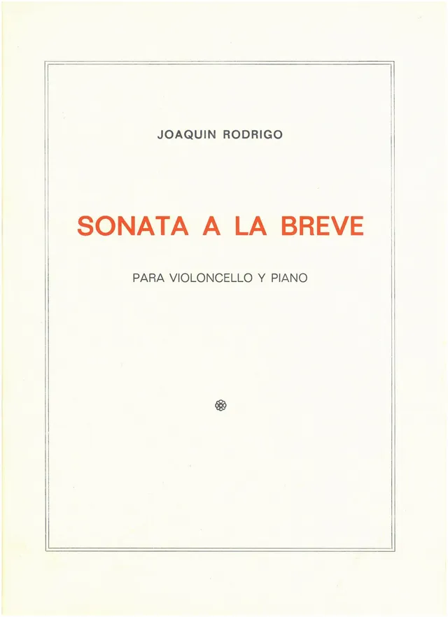 Ediciones Joaquín Rodrigo Sonata a la breve noty cello klavír