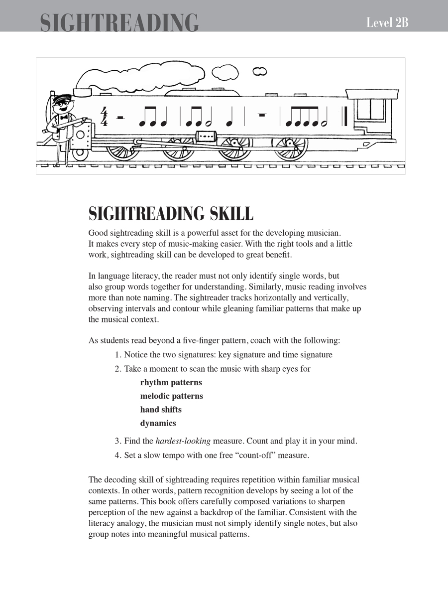 Faber Piano Adventures Level 2B noty pro klavír čtení z listu
