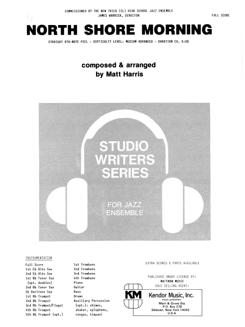 Kendor Music North Shore Morning partitura full score samba