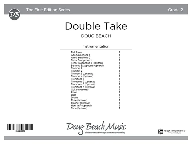 Kendor Music Double Take partitura Full Score swing