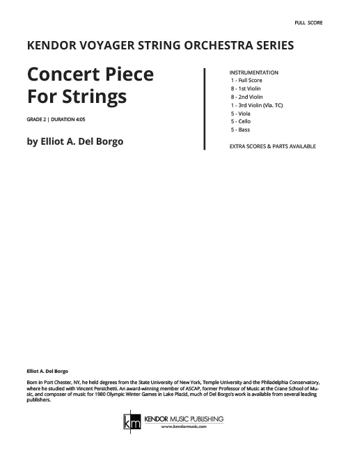 Kendor Music Concert Piece For Strings partitura 4:05