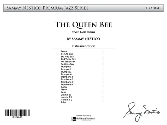 Kendor Music The Queen Bee partitura full score swing