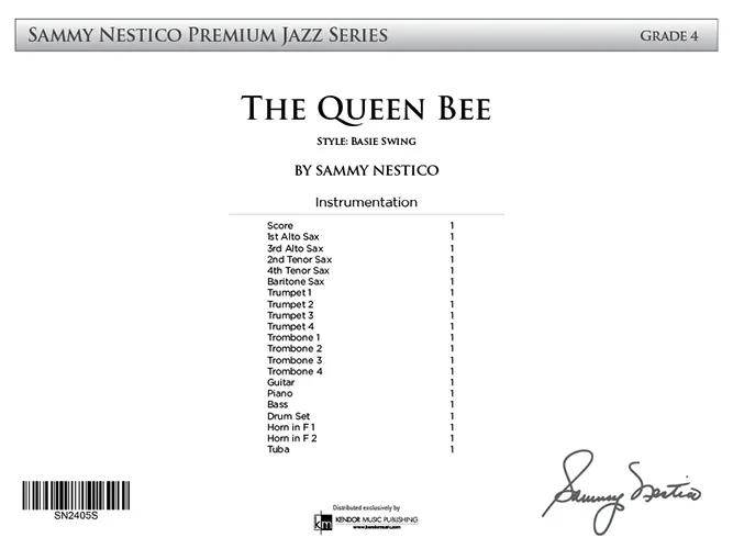 Kendor Music The Queen Bee partitura full score swing