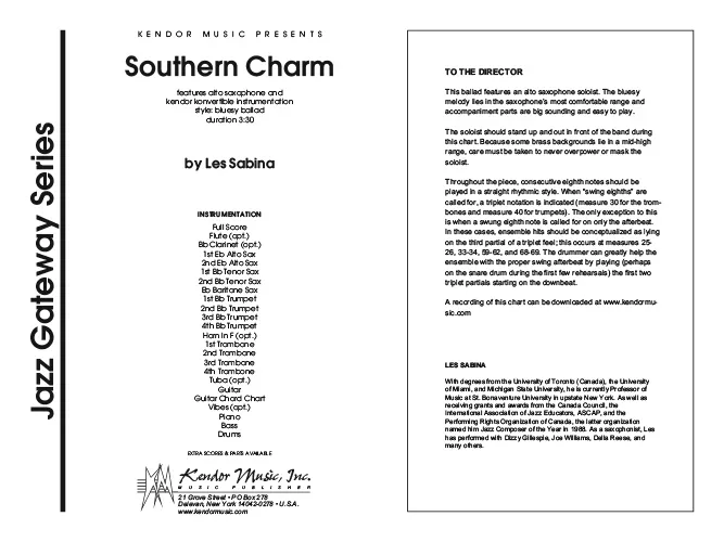 Kendor Music Southern Charm noty Full Score balada