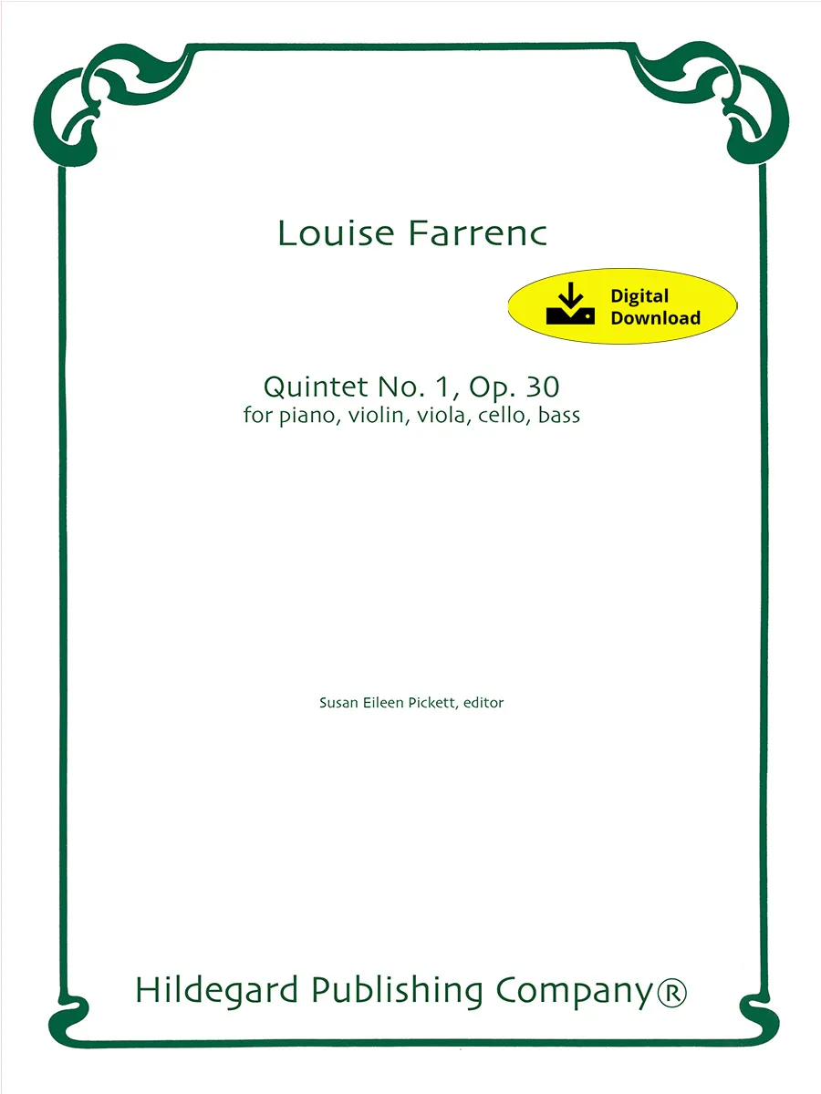 Hildegard Publishing Company Piano Quintet No. 1 Farrenc digitální noty pro kvintet