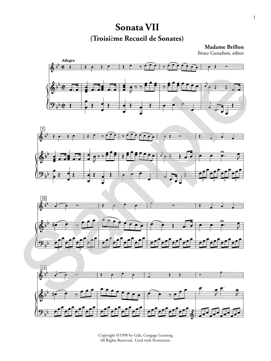 Hildegard Publishing Sonata VII Madam Brillon noty housle klavír
