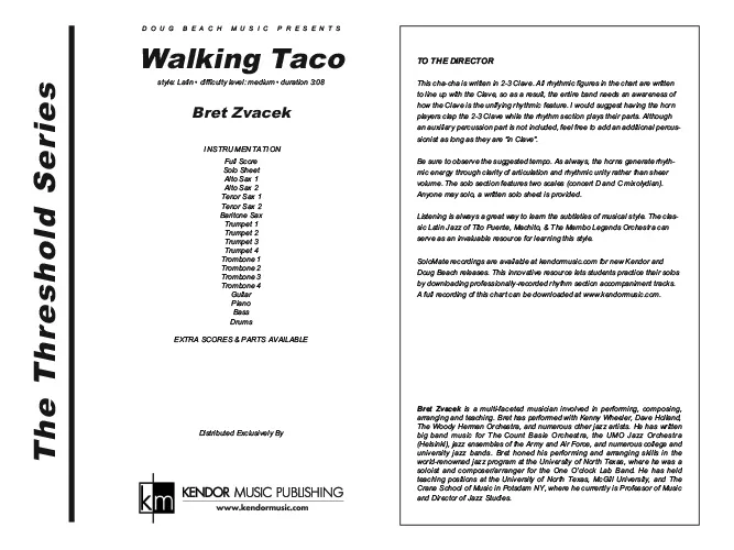 Kendor Music Walking Taco Full Score partitura latin