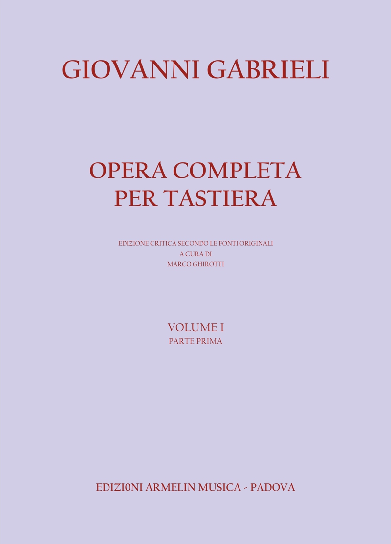 Armelin Musica Opera Tastiera Volume I parte prima noty