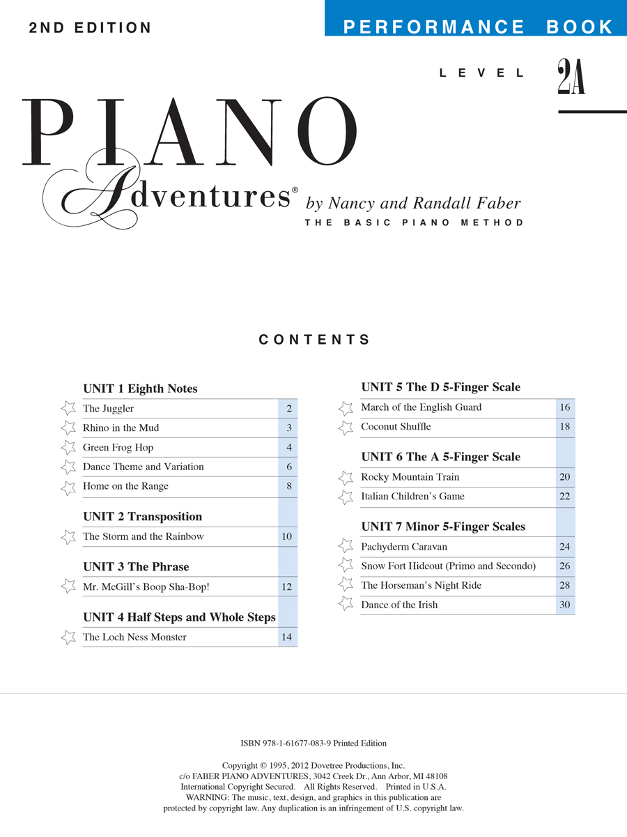 Faber Piano Adventures Level 2A Performance Book noty 2. vydání