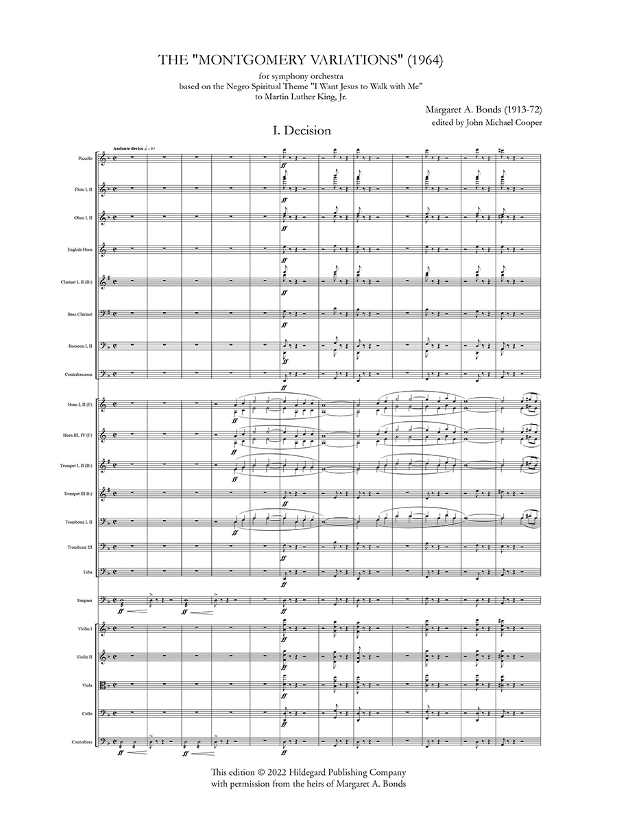 Hildegard Montgomery Variations Bonds studijní partitura