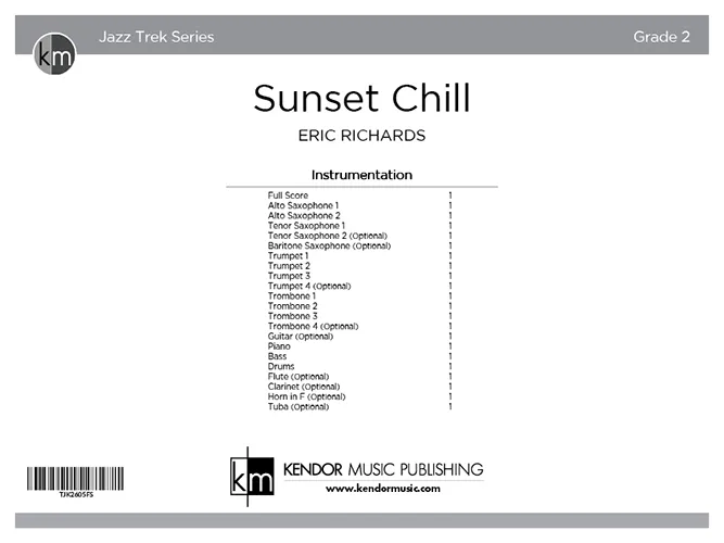 Kendor Music Sunset Chill partitura Full Score swing