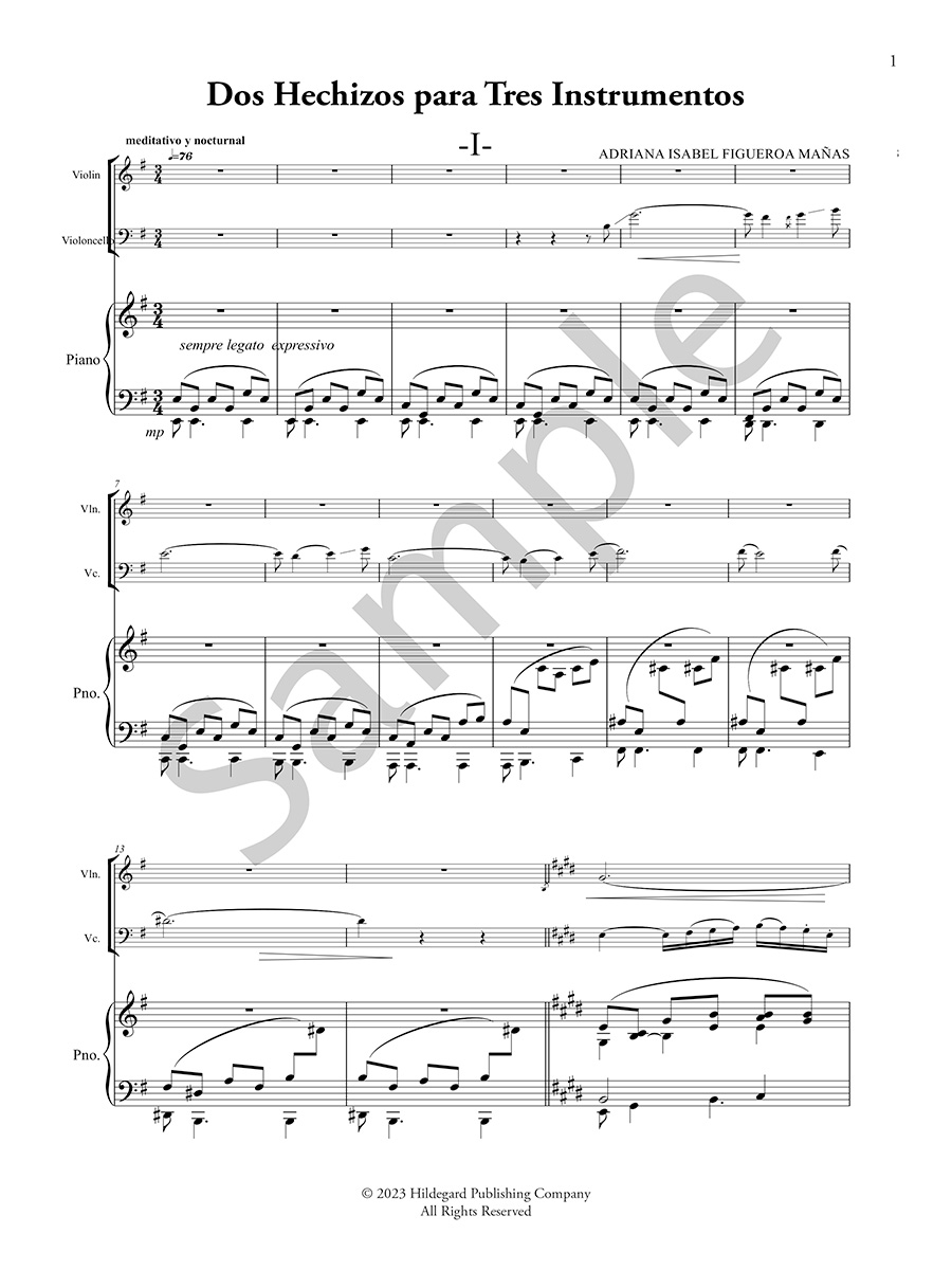 Hildegard Publishing Company Dos Hechizos digitální trio noty