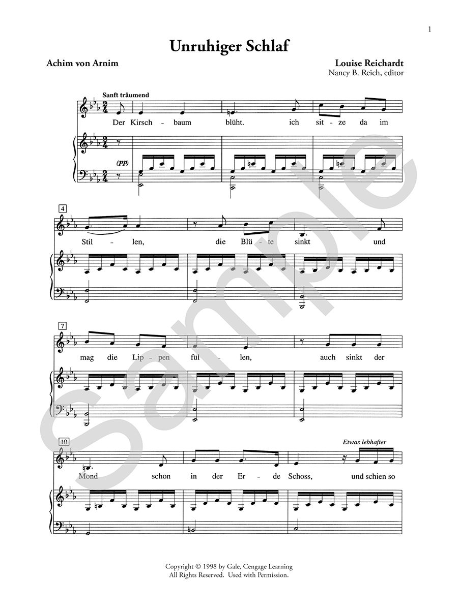 Hildegard Publishing 5 Lieder Reichardt noty střední hlas