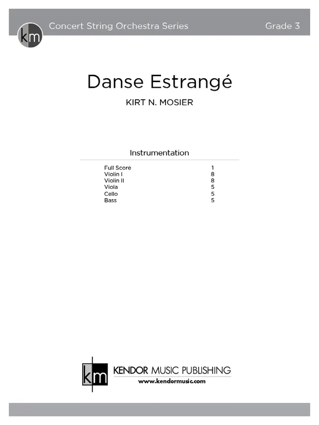 Kendor Music Danse Estrangé partitura full score smyčce