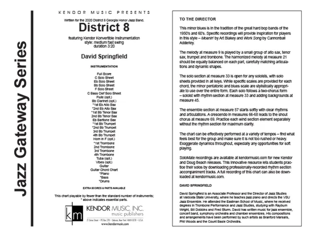 Kendor Music District 8 Full Score noty blues