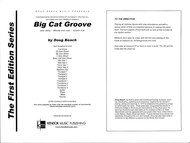 Kendor Music Big Cat Groove noty partitura swing