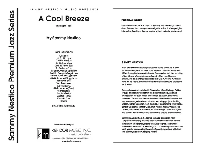 Kendor Music A Cool Breeze partitura pro big band rock