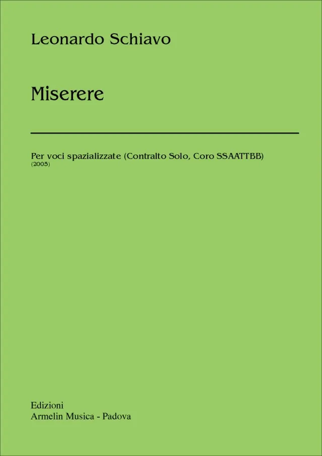 Armelin Musica Miserere per voci spazializzate noty pro sbor