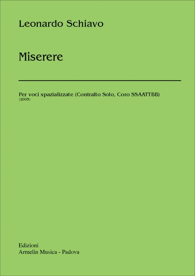 Armelin Musica Miserere per voci spazializzate noty pro sbor