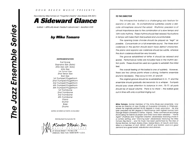 Kendor Music A Sideward Glance partitura Full Score