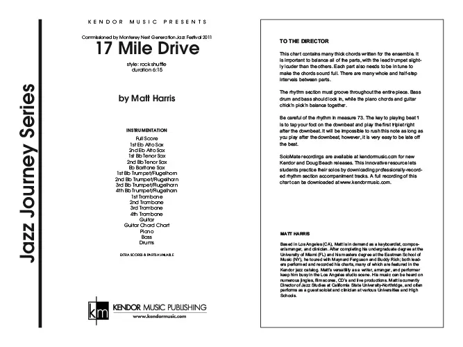 Kendor Music 17 Mile Drive partitura rock shuffle