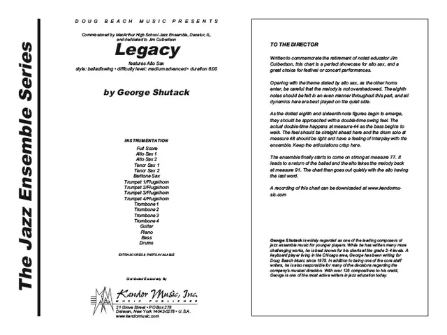 Kendor Music Legacy noty full score alt saxofon 6:00
