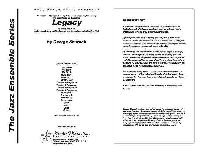 Kendor Music Legacy noty full score alt saxofon 6:00