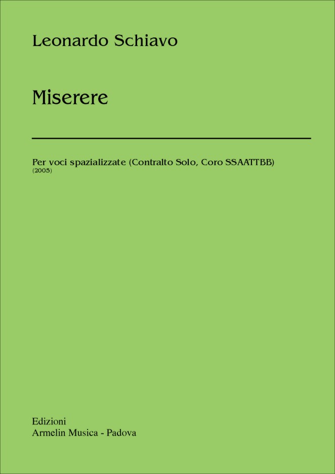 Armelin Musica Miserere per voci spazializzate noty pro sbor