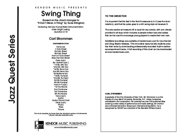 Kendor Music Swing Thing partitura Full Score swing