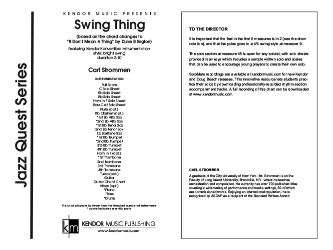 Kendor Music Swing Thing partitura Full Score swing