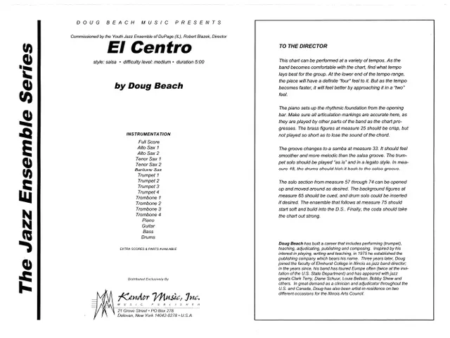 Kendor Music El Centro Full Score partitura salsa