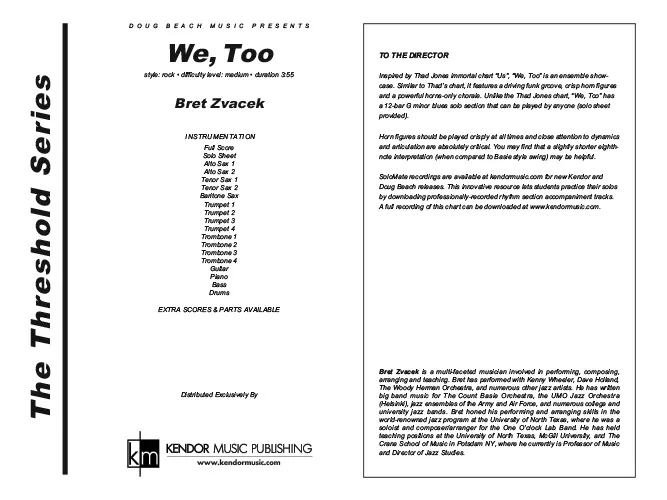 Kendor Music We, Too partitura pro big band rock