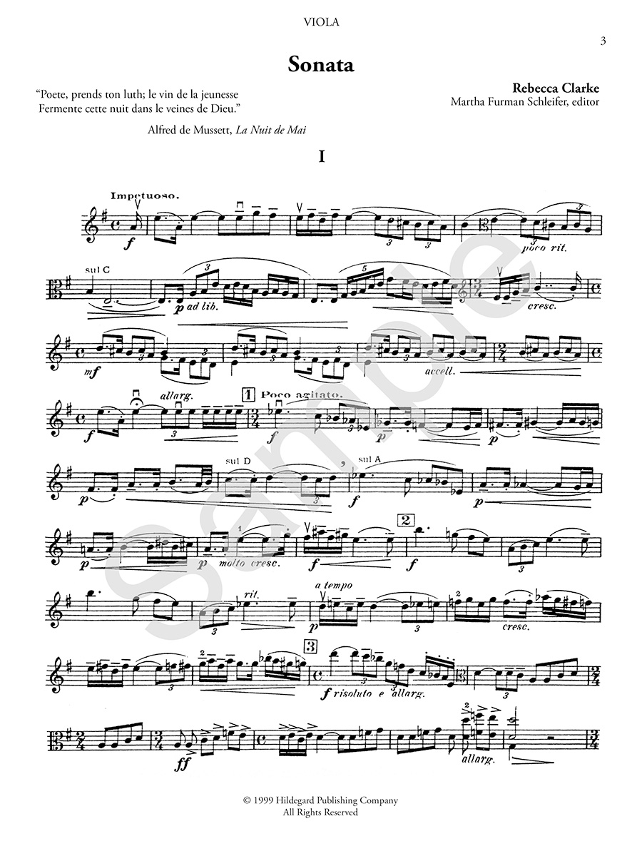 Hildegard Publishing Clarke Sonata pro violu noty digitální vydání