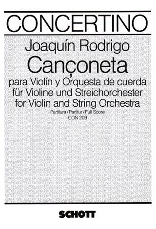 Ediciones Joaquín Rodrigo Cançoneta partitura housle orchestr