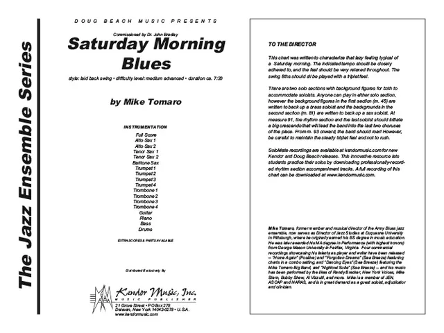 Kendor Music Saturday Morning Blues noty full score blues