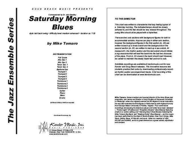 Kendor Music Saturday Morning Blues noty full score blues
