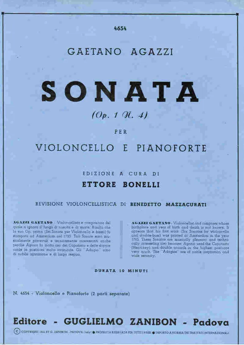 Armelin Musica Sonata op. 1 n. 4 noty