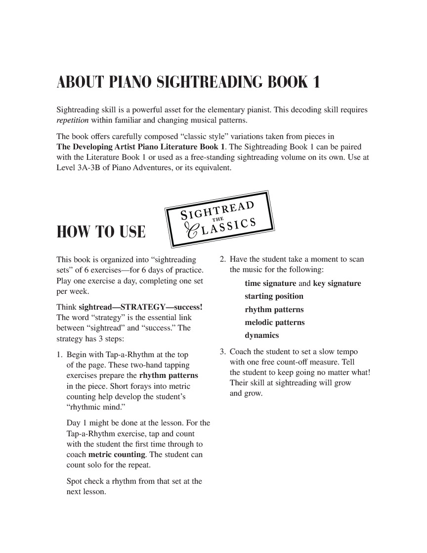 Faber Developing Artist Sightreading Book 1 noty 3A-3B