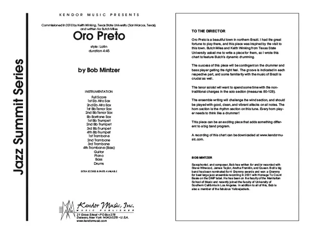 Kendor Music Oro Preto partitura Full Score samba-funk