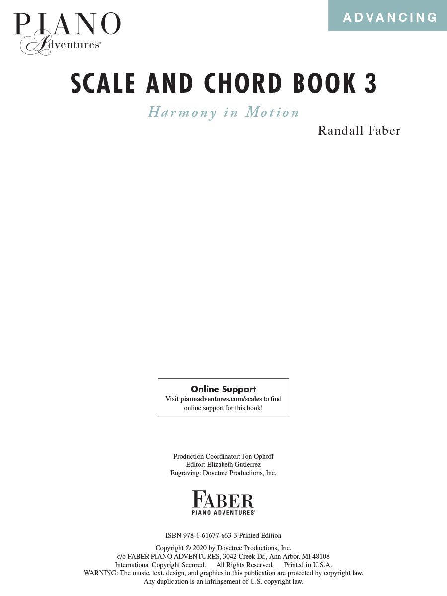 Faber Piano Adventures Scale and Chord Book 3 stupnice akordy